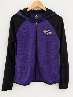 NWT Baltimore Ravens Full Zip Hoodie Fanatics Purple Black Women’s NFL Jacket